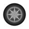 Set of car wheels. Automotive tires. Wheel disk icon isolated on white background. Automobile rims design