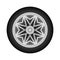 Set of car wheels. Automotive tires. Wheel disk icon isolated on white background. Automobile rims design