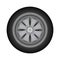 Set of car wheels. Automotive tires. Wheel disk icon isolated on white background. Automobile rims design