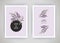 Set of card with flower lavender, leaves. Wedding ornament concept. Floral trendy poster, invite. Vector decorative greeting card