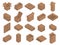 Set of Cardboard brown boxes, isometric graphics