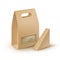 Set of Cardboard Rectangle Triangle Take Away Handle Lunch Boxes