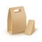 Set of Cardboard Take Away Handle Lunch Boxes Packaging For Food, Gift, Other Products Mock up Close up Isolated