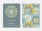 Set of cards, flyers, brochures, templates with hand drawn mandala pattern. Vintage oriental style.
