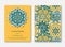 Set of cards, flyers, brochures, templates with hand drawn mandala pattern. Vintage oriental style.