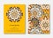 Set of cards, flyers, brochures, templates with hand drawn mandala pattern. Vintage oriental style.
