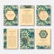 Set of cards, flyers, brochures, templates with hand drawn mandala pattern. Vintage oriental style.