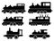 Set with cargo train silhouette