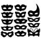 Set of carnival mask silhouettes isolated on white. Collection festive mask icons symbols. Decorations for masquerade, parties and