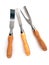 A set of carpenters chisels insolated on white background