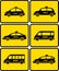 Set of cars with taxi symbol