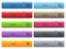 Set of cart glossy color captioned menu buttons