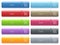 Set of cart glossy color captioned menu buttons