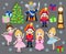 Set cartoon christmas characters for fairy tale Nutcracker.