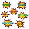 Set of cartoon comic balloon speech bubbles. Elements of pop art retro style design comic books.