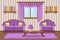 Set cartoon cushioned furniture, violet Living room