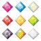 Set of cartoon different color crystals, gemstones, diamonds vector gui assets collection for game design.