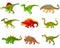 Set of cartoon dinosaurs collections