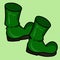 A set of cartoon drawings for the feast of St. Patrick. Green leprechaun boots. Vector .