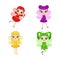 Set of cartoon fairies characters