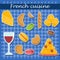 Set of cartoon french food stickers