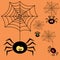 Set of cartoon halloween black spiders