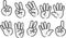 Set of cartoon hands for kids learning basic math. Count from one to ten with your hands. Funny vector doodle