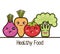 set cartoon healthy food vegetables design