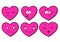 Set of cartoon heart emotions. Valentine\'s greeting card. Vector