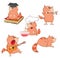 Set of Cartoon Illustration. A Cute Cats for you Design