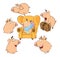 Set Cartoon Illustration. A Cute Pigs for you Design