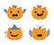 The set of cartoon pumpkins. The collection magic baby characters