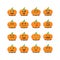 Set of cartoon pumpkins icons for Halloween with different emotions