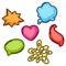 Set of cartoon speech bubbles. Fashion symbol in comic style.