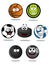 Set of cartoon sports balls characters