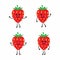 Set cartoon strawberrys