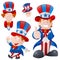 Set of Cartoon Uncle Sam