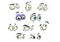 Set of cartoon vector eyes