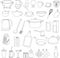 Set of cartoon vector tableware