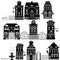 Set of Cartoons fairy tale drawing houses