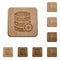 Set of carved wooden database settings buttons