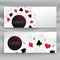 Set of casino banners with playing cards