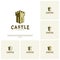 Set of Castle logo design concept vector. Castle Tower logo Template Vector