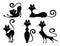 Set of cat silhouettes