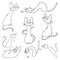 Set cats icon. Vector cartoon funny cats