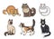 Set of cats - vector illustration