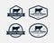 Set of cattle farm logo template design