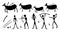 A set of cave paintings depicting people and animals.