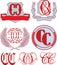 Set of CC monograms and emblem templates