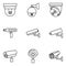 Set of CCTV Icons. Vector Video Surveillance Icons